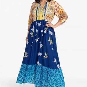 Johnny Was Cana dress NWT slip included